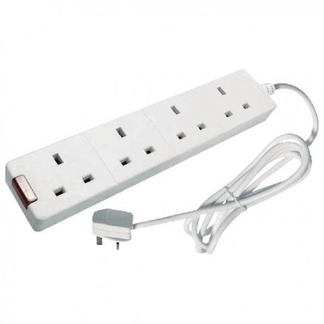 CED 4-Way N/Wht Extnsn Lead 13amp 5 Mtr