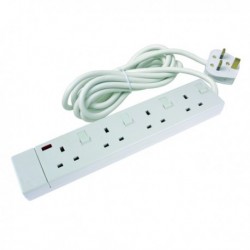 CED 4-Way Extension Lead Wht CEDTS4213IS