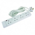 CED 4-Way Extension Lead Wht CEDTS4213IS