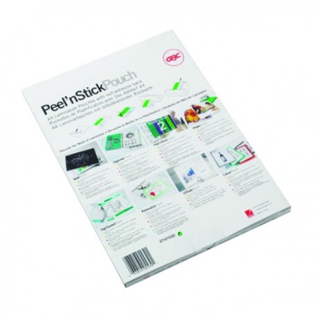 GBC Gloss Peel/Stick A4 200Mic Pouches
