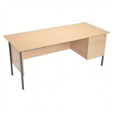 FF Serrion Oak 1500mm 4 Leg Desk 2D Ped