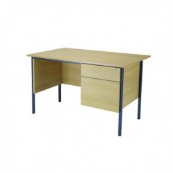 FF Serrion Oak 1200mm 4 Leg Desk 2D Ped