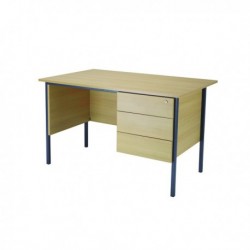 FF Serrion Oak 1200mm 4 Leg Desk 3D Ped