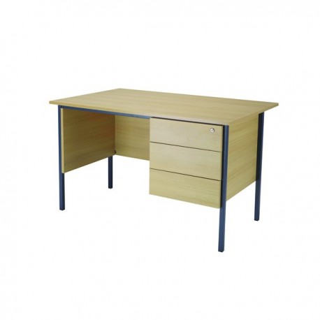 FF Serrion Oak 1200mm 4 Leg Desk 3D Ped