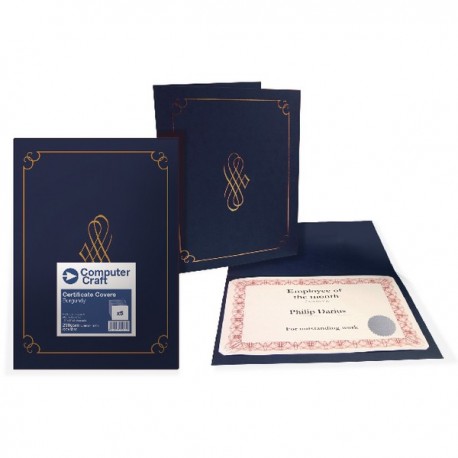 C/Craft Certificate Blue Cover 290g Pk5