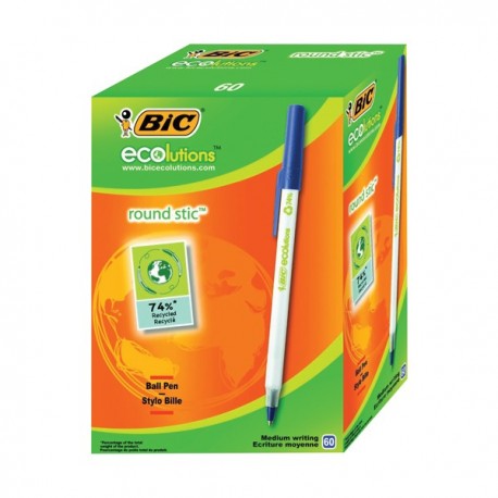 Bic Ecolutions Ball Pen Med Blue Pk60
