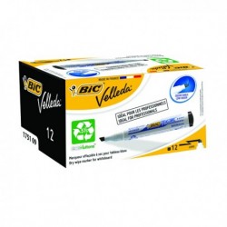 Bic Velleda 1751 Chisel Marker Blk Pk12