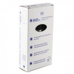 Chisel Tip Black Whiteboard Marker Pk10