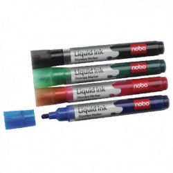 Nobo Liquid Ink Drywipe Marker Asstd Pk6