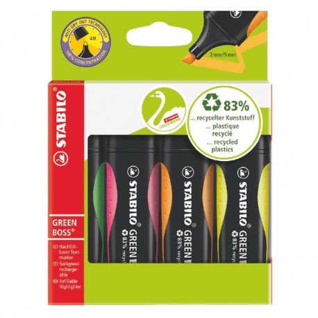 Stabilo Green Boss Highlighter Pen Pk4