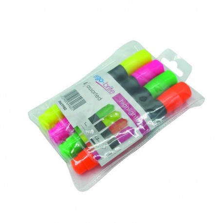 Ergo-Brite Asstd Ergo Highlighters Pk4