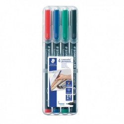 Staedtler Lumocolour Perm Fine Astd Pk4