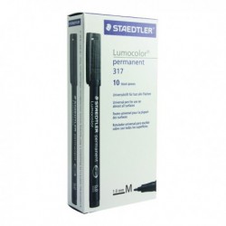 Staedtler Lumocolour Perm Med Black Pk10