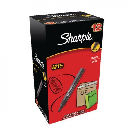 Sharpie M15 Perm Bullet Marker Blk Pk12