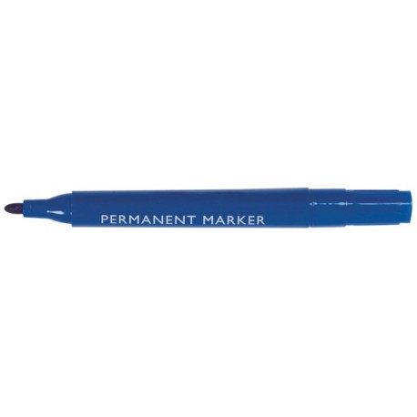 Bullet Tip Blue Permanent Marker Pk10