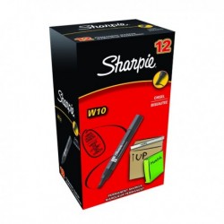 Sharpie W10 Perm Chisel Marker Blk Pk12