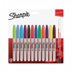 Sharpie Permanent Marker Fine Asstd Pk12