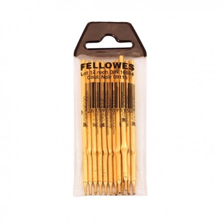 Fellowes Black Ballpoint Refill Pk12