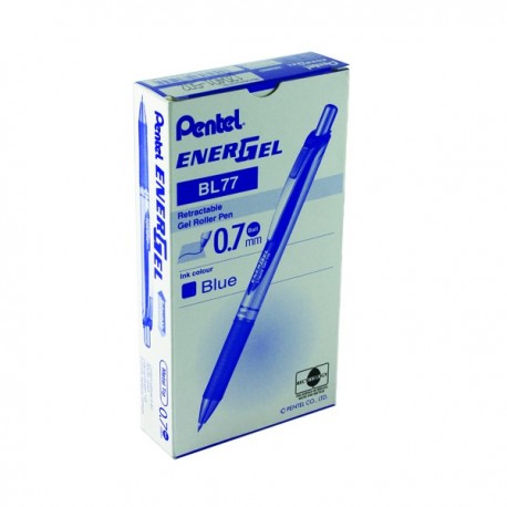 Pentel EnerGel Xm Retrct Pen Blue Pk12