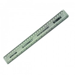 Q-Connect Shatterproof 300mm White Ruler