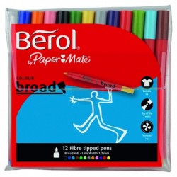 Berol Colourbroad Pen Asstd WB Ink Pk12