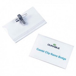 Durable NBadge 54x90mm Combi Clip Pk50