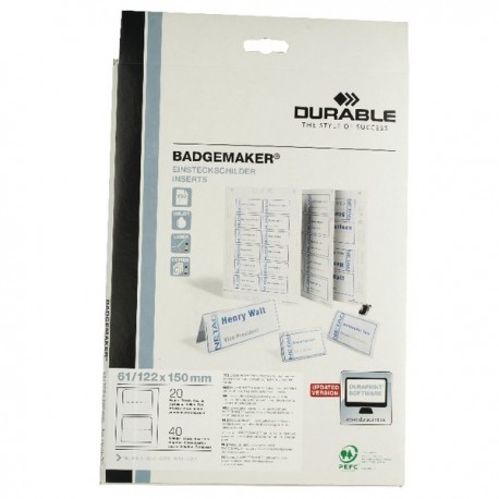 Durable Badgemaker Insert 61x150 Pk40