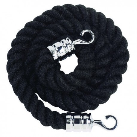 Rope 25mm x150cm Chrome Hooks Blk