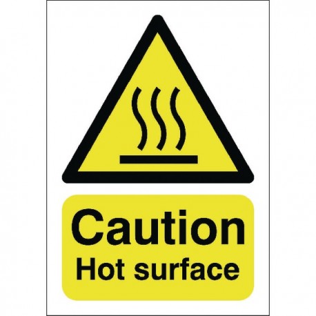 Caution Hot Surface A5 Self-Adh Sign