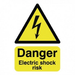 Danger Elect Shock Risk A5 Self-Adh Sign