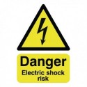 Danger Elect Shock Risk A5 Self-Adh Sign
