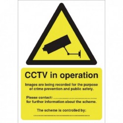 DP Act Compliant CCTV A5 Self-Adh Sign