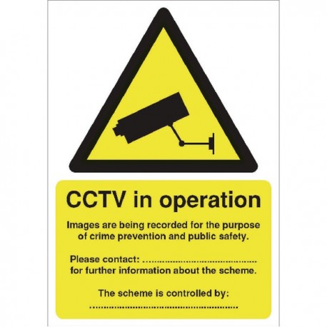 DP Act Compliant CCTV A5 Self-Adh Sign