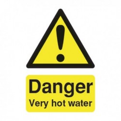 Danger V.Hot Water 75x50mm Self-Adh Sign