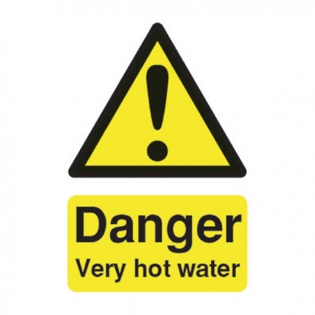 Danger V.Hot Water 75x50mm Self-Adh Sign