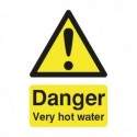 Danger V.Hot Water 75x50mm Self-Adh Sign