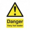 Danger V.Hot Water 75x50mm Self-Adh Sign