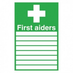 First Aiders 300x200mm Self-Adh Sign