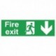 Fire Exit Arrow Down 150x450mm PVC Sign