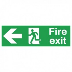 Fire Exit Arrow Left 150x450mm PVC Sign