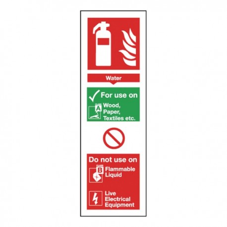 Fire Exting Water 280x90mm Self-Adh Sign