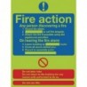 Niteglo Fire Action 30x25cm SelfAdh Sign