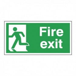 Fire Exit Man Left 150x300mm Slf-Ad Sign