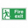 Fire Exit Man Left 150x300mm Slf-Ad Sign