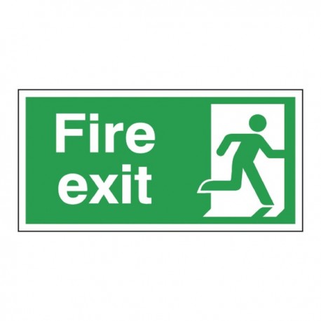 Fire Exit Right 150x300mm Self-Adh Sign