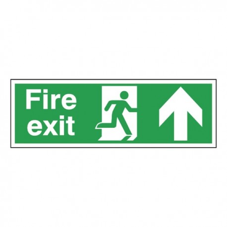 Fire Exit Up 150x450mm Self-Adh Sign