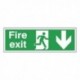 Fire Exit Arrow Down 150x450mm Sign