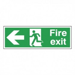 Fire Exit Lft Arrow Self-Adh Sign