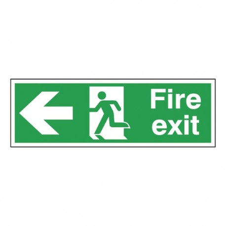 Fire Exit Lft Arrow Self-Adh Sign
