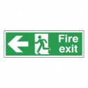 Fire Exit Lft Arrow Self-Adh Sign